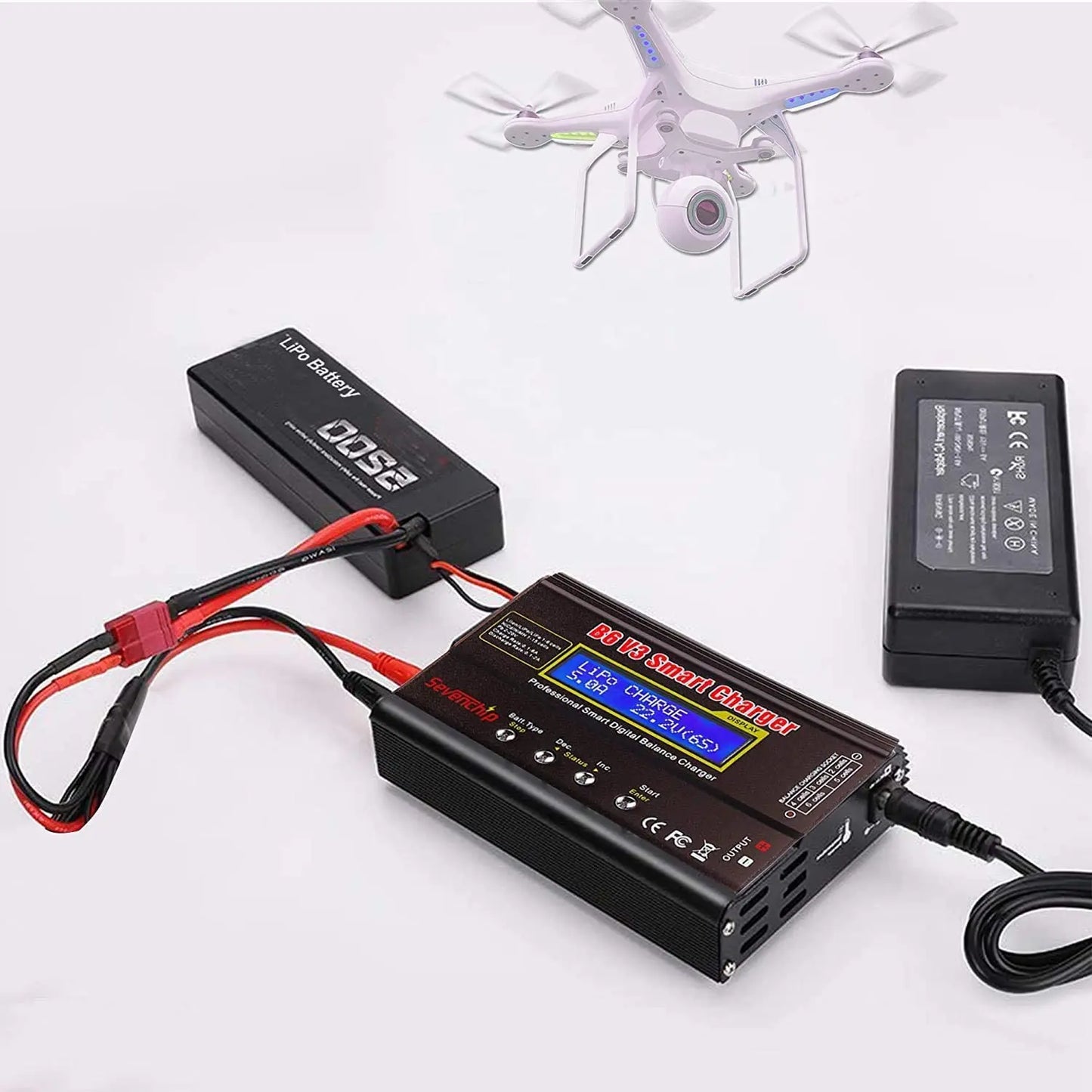 Cargador de batería iMAX B6 V3 80W 6A LiHv Lipo NiMh Li-ion ni-cd cargador RC Digital Lipro Balance cargador descargador adaptador 15V 6A