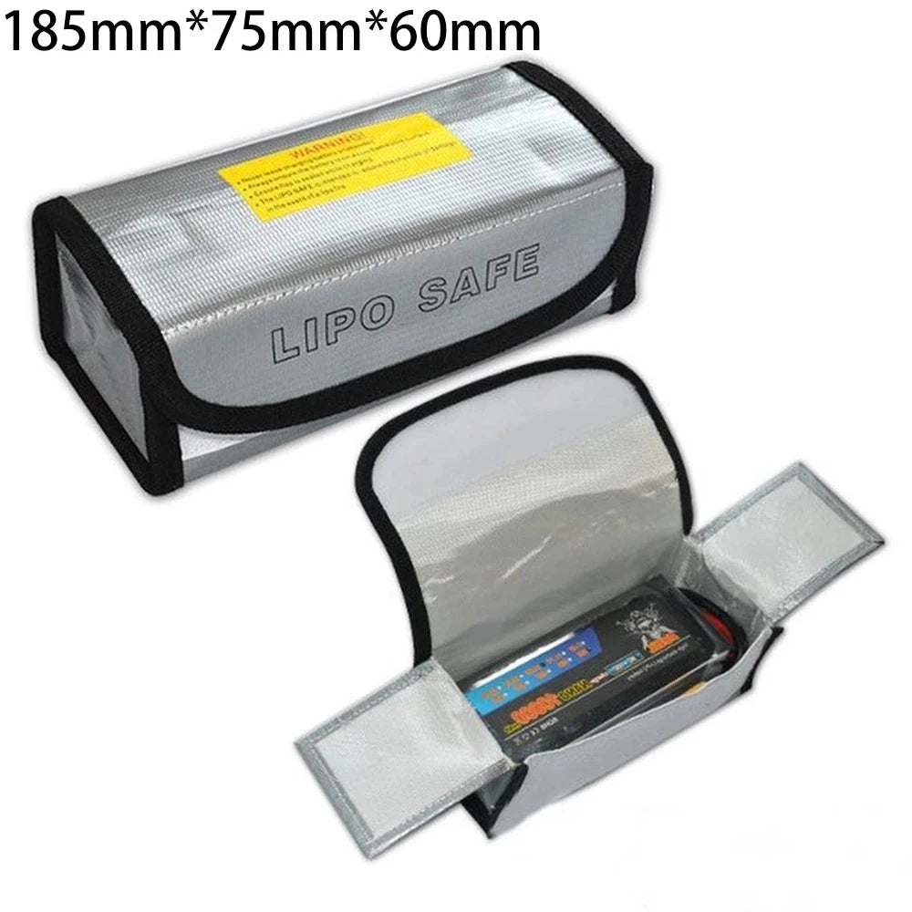 Lipo Battery Safety Bag 185x75x60mm Mini Waterproof Fireproof Explosion-Proof Portable for FPV Racing Drones